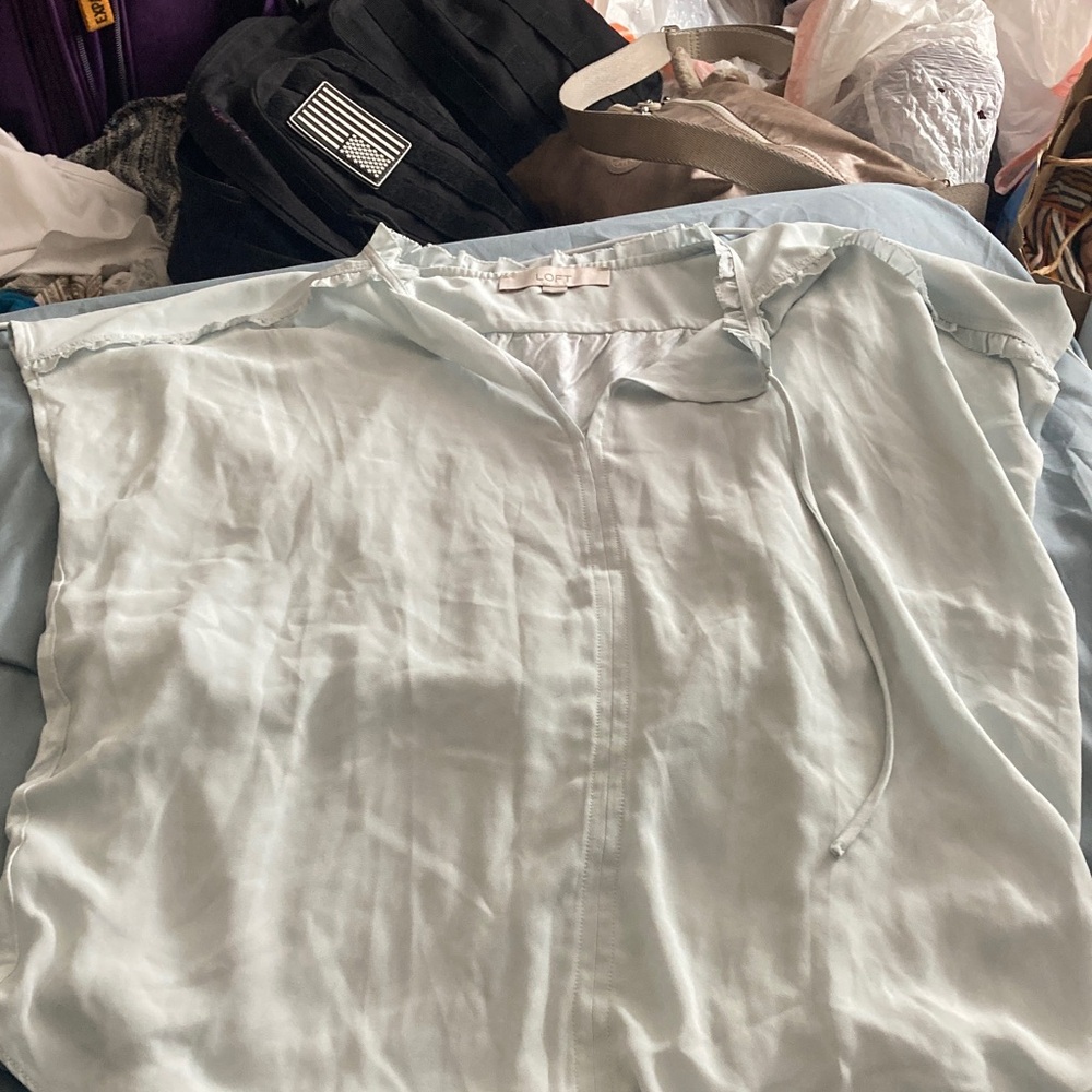 LOFT blue blouse M